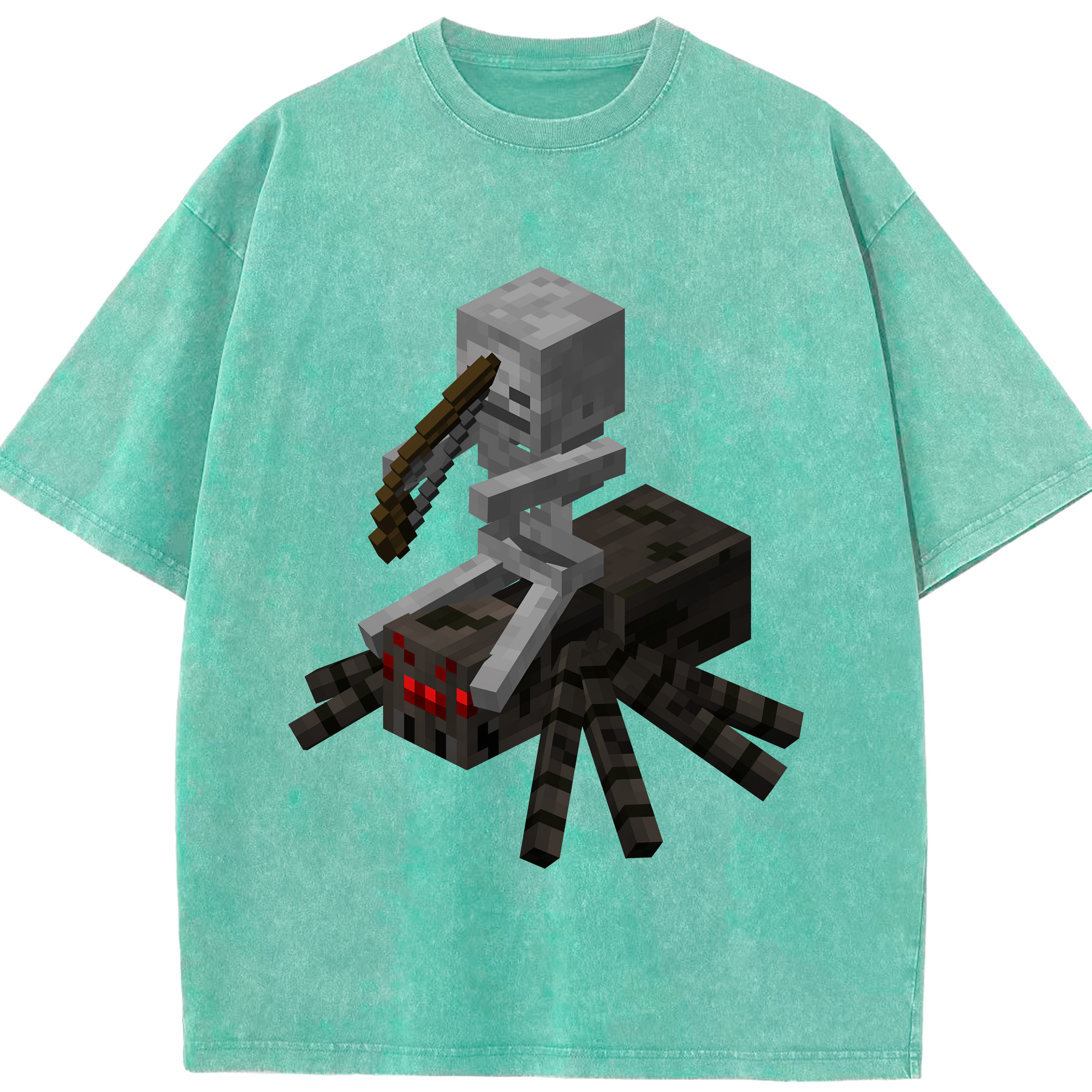 （画像用） マインクラフト ブロックの世界 Minecraft MC Block world 綿100% ヴィンテージ風 半袖Tシャツ（フロントプリント）